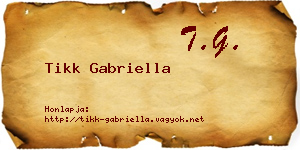 Tikk Gabriella névjegykártya